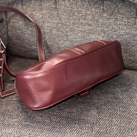 Coach Dark Red Leather Shoulder Bag - Picture 6 of 8